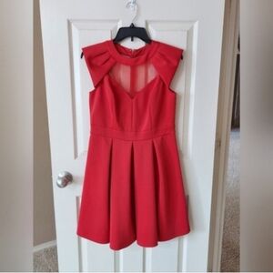 Hailey Red Lace Sweet Heart A Line Dress SZ 8